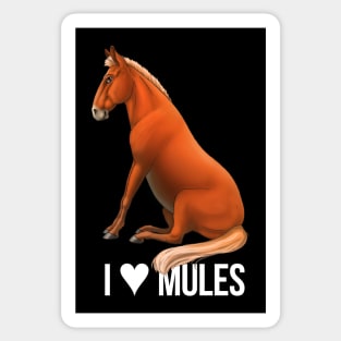 Mule - I Heart Mules White Sticker